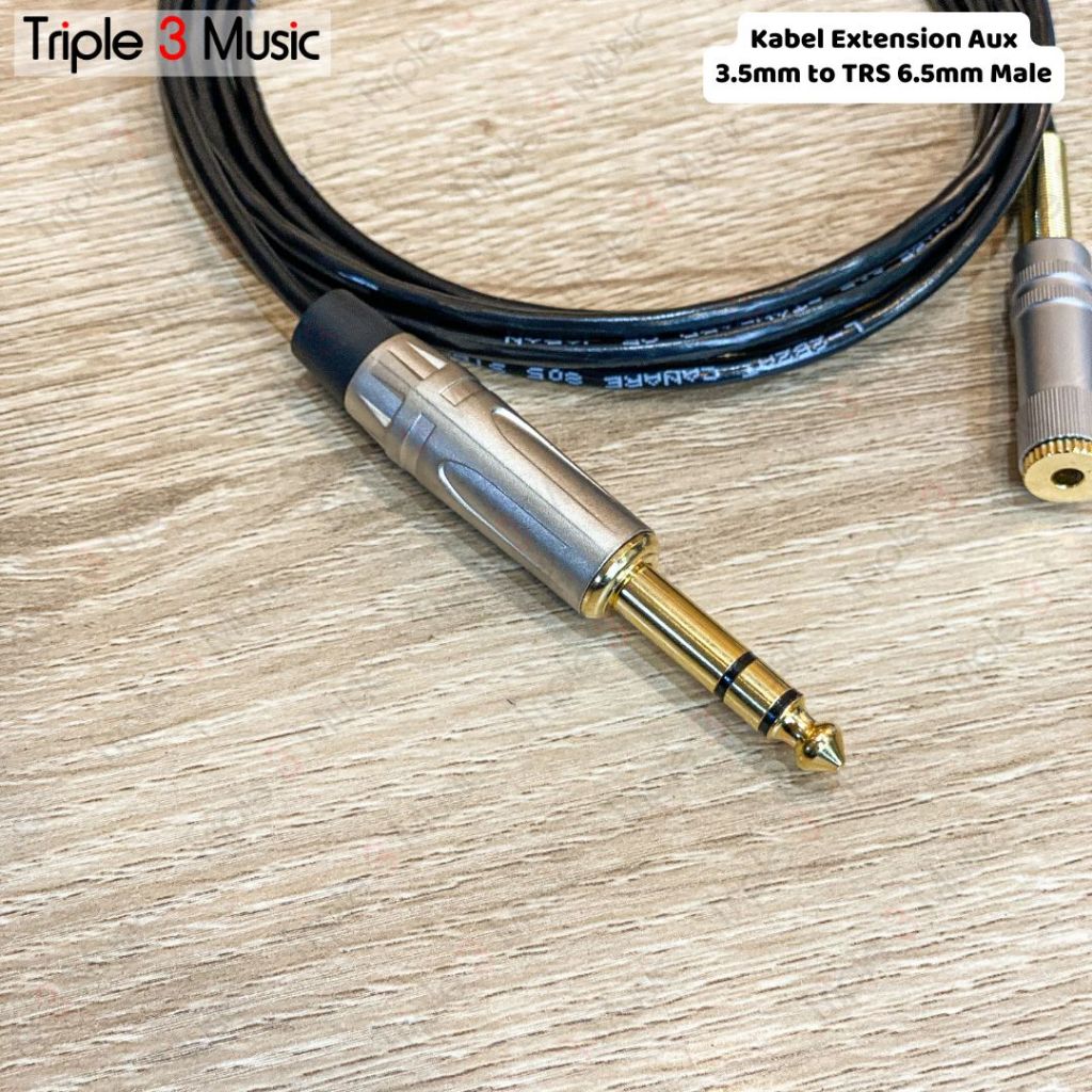 Kabel OFC Extension Perpanjangan IEM in ear monitor Headphone aux 3.5 to 6,5 Premium extension