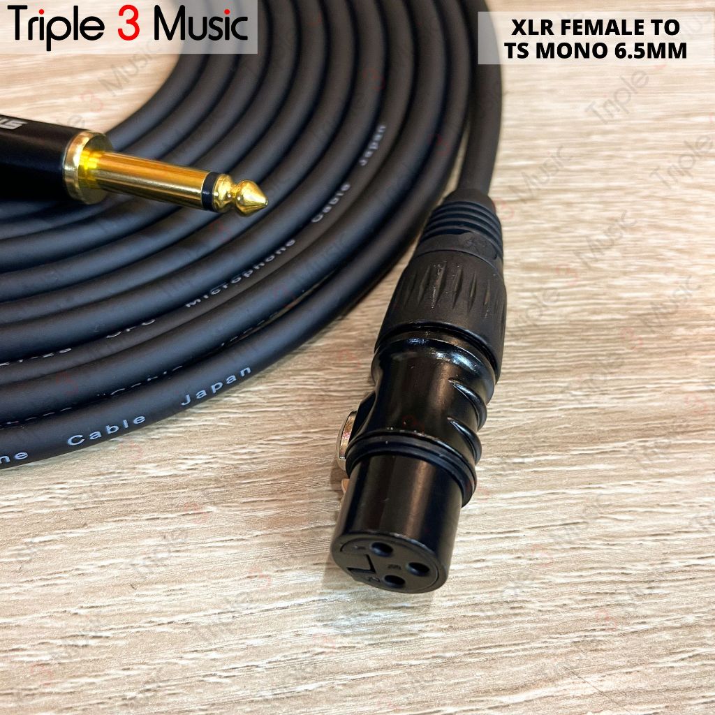 Kabel XLR  Female to Jack TS 6.5 akai OFC JAPAN STANDARD kabel mic dynamic