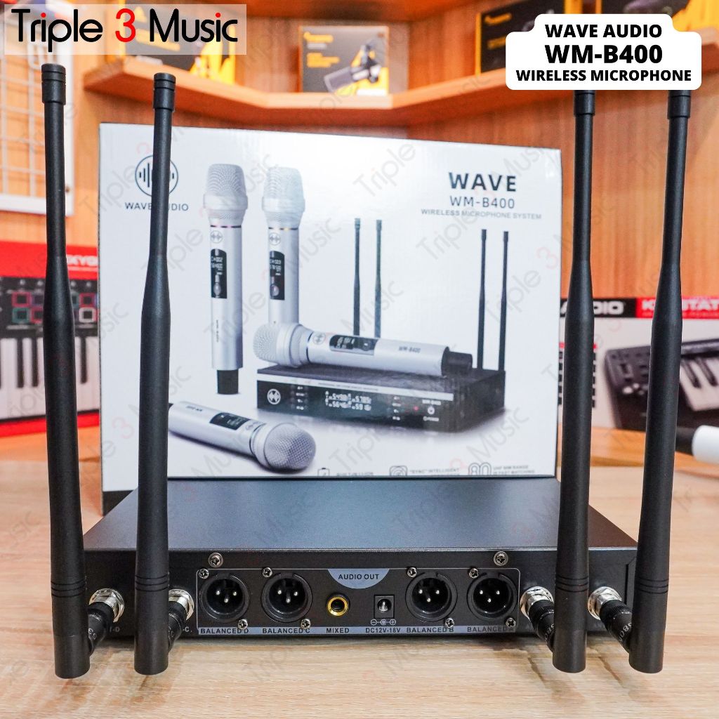 WAVE WM B400 WM-B400 PREMIUM 4 MIC WIRELESS HANDHELD