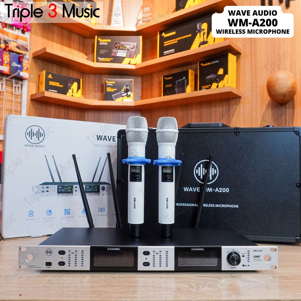 WAVE WM A200 WM-A200 Premiun Mic Wireless handheld 2 channel