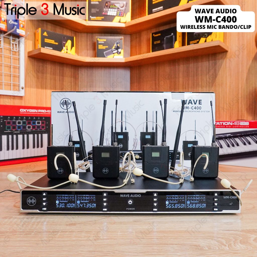 WAVE WM C400 WM-C400 premium 4 Mic Clip on wireless microphone