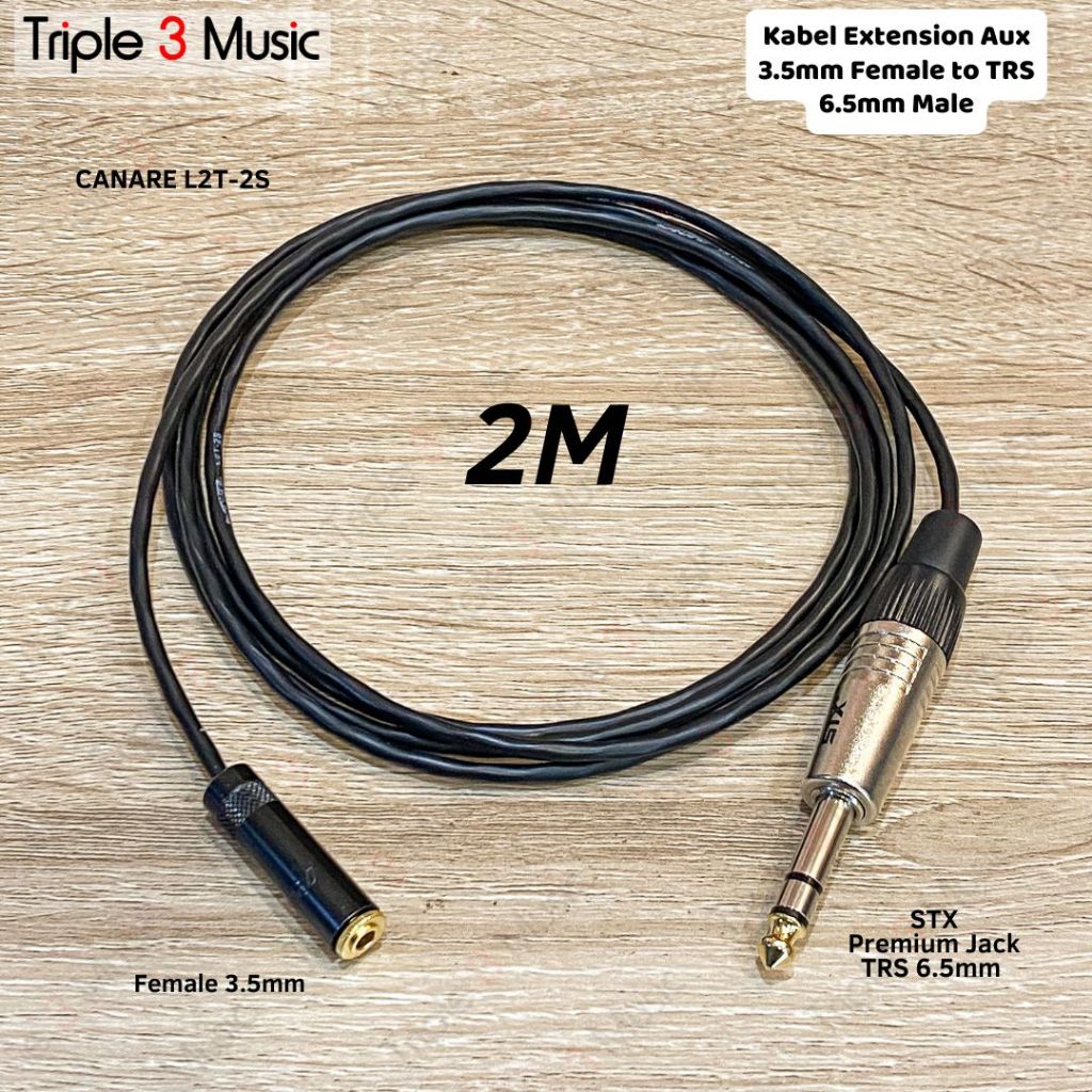 Kabel OFC Extension Perpanjangan IEM in ear monitor Headphone aux 3.5 to 6,5 Premium extension