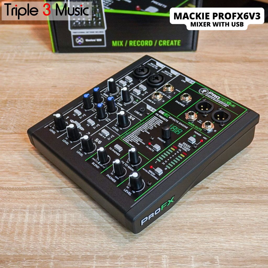 Mackie ProFX6v3 Pro FX 6 v3 6-channel Mixer with USB and Effects