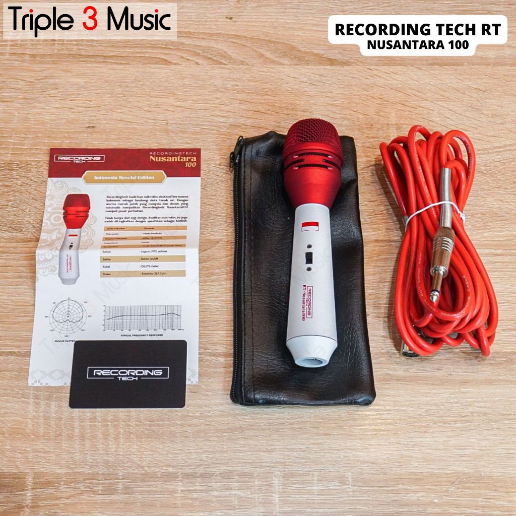RECORDING TECH RT NUSANTARA 100 mic microphone dynamic merah putih