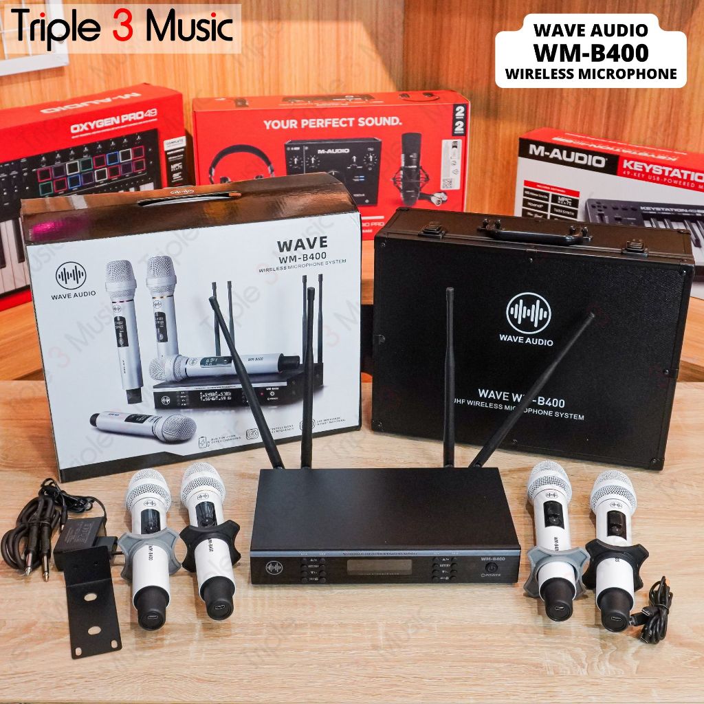 WAVE WM B400 WM-B400 PREMIUM 4 MIC WIRELESS HANDHELD