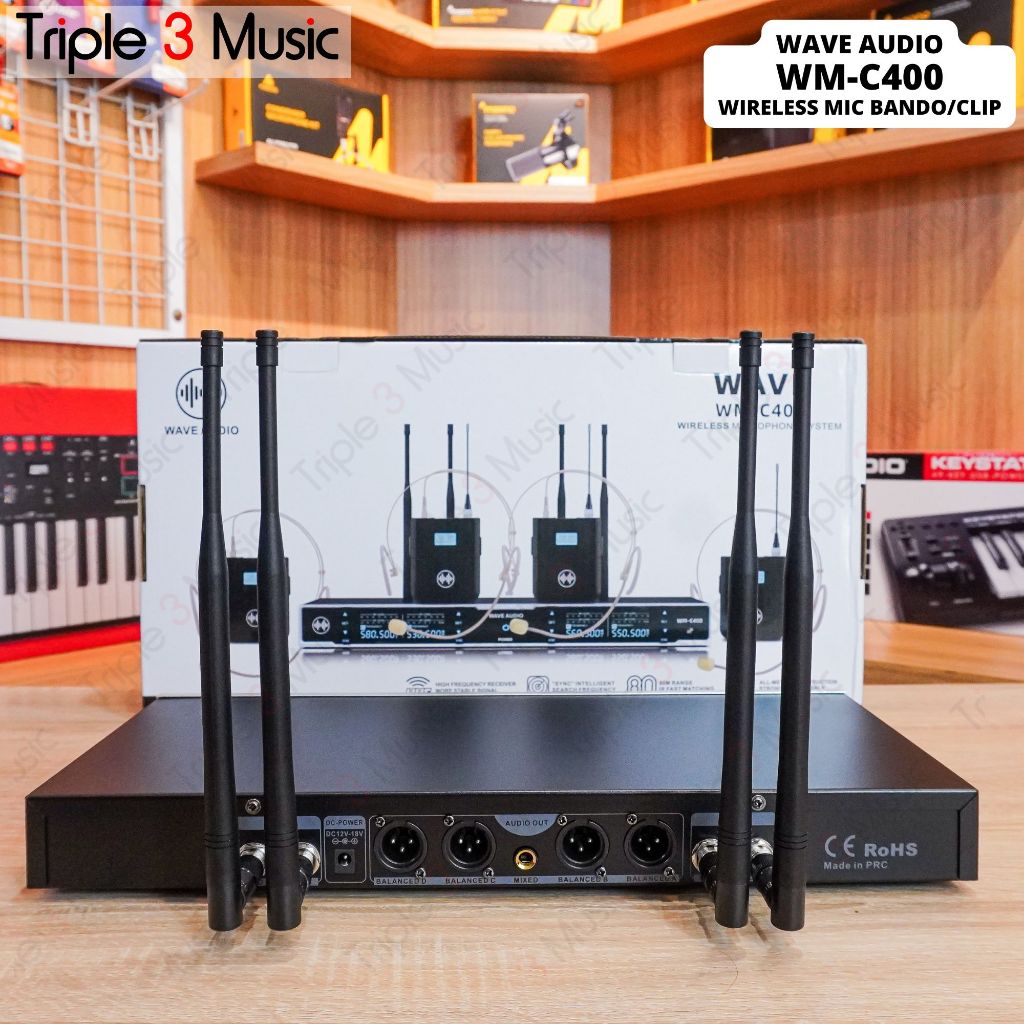 WAVE WM C400 WM-C400 premium 4 Mic Clip on wireless microphone