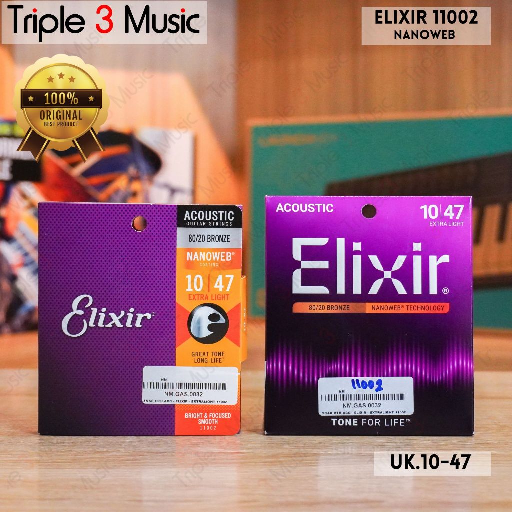 Elixir 11002 10-47 Nanoweb senar gitar akustik ORIGINAL