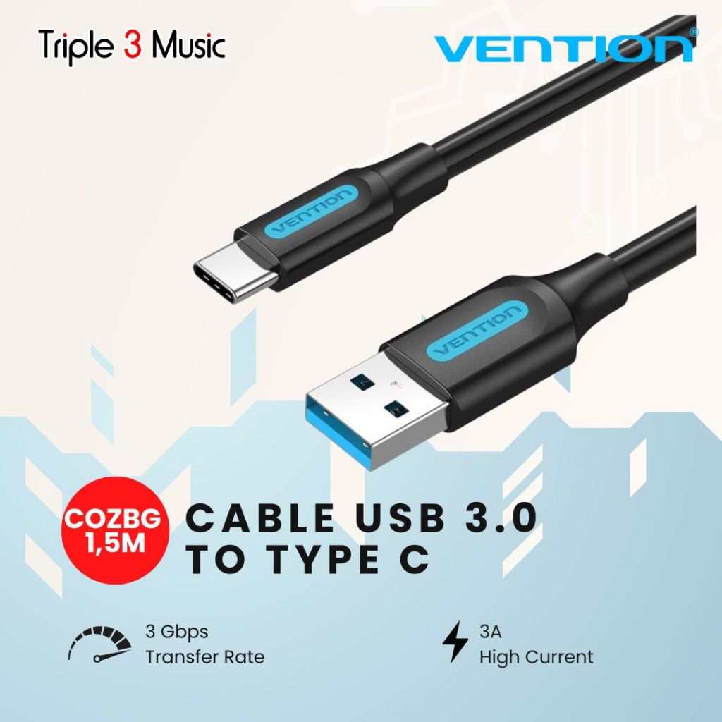 VENTION Kabel Data USB A Type C 3.0 Male to Male - COZB - 1.5 Meter