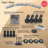 Paket Podcast 4 orang Recording Tech Elegant 6 Mixer USB w hp RT DS