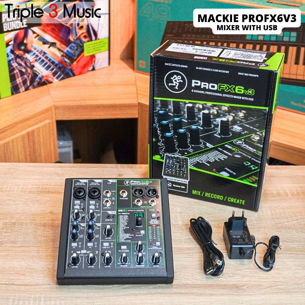 Mackie ProFX6v3 Pro FX 6 v3 6-channel Mixer with USB and Effects