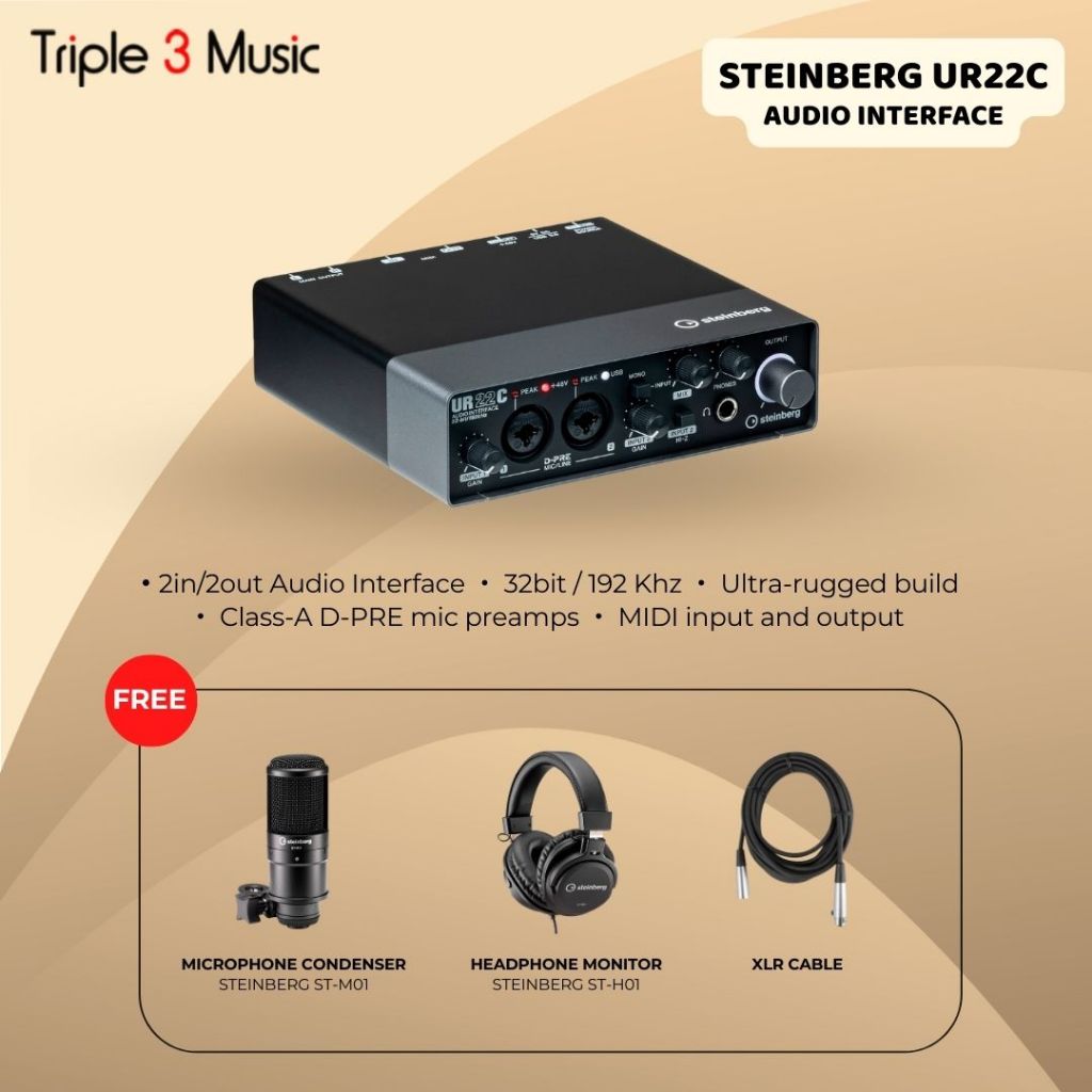 Steinberg UR22C Soundcard Recording 32 Bit/192khz Triple3music