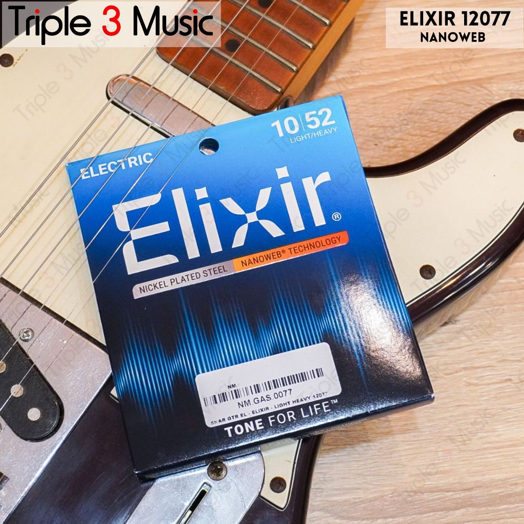 Elixir 12077 10-52 Light Top Heavy Bottom Nanoweb senar gitar elektrik ORIGINAL