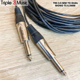OFC L-2B2AT Japan Standard Kabel Splitter panjang dual mono ts 6.5 akai ke 6.5 TRS mm 5m