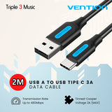 Vention COK Kabel Data soundcard USB A to USB TIPE C 3A support quick - COK-1.5m