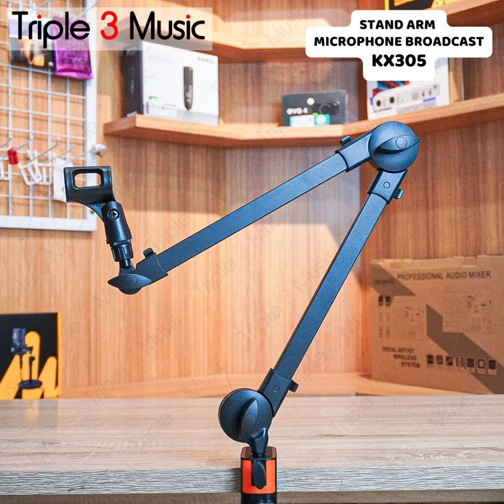 TFF Stand Arm Robot Broadcast radio stand Mic meja stand recording robot Aluminium without Spring - KX035