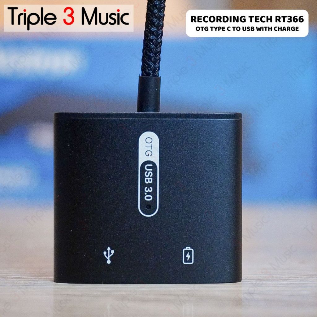 Recording Tech RT 366 RT366 OTG Tipe C USB C to USB A 3.0 & USB C CHARGING OTG USB C sambil charger STREAMING