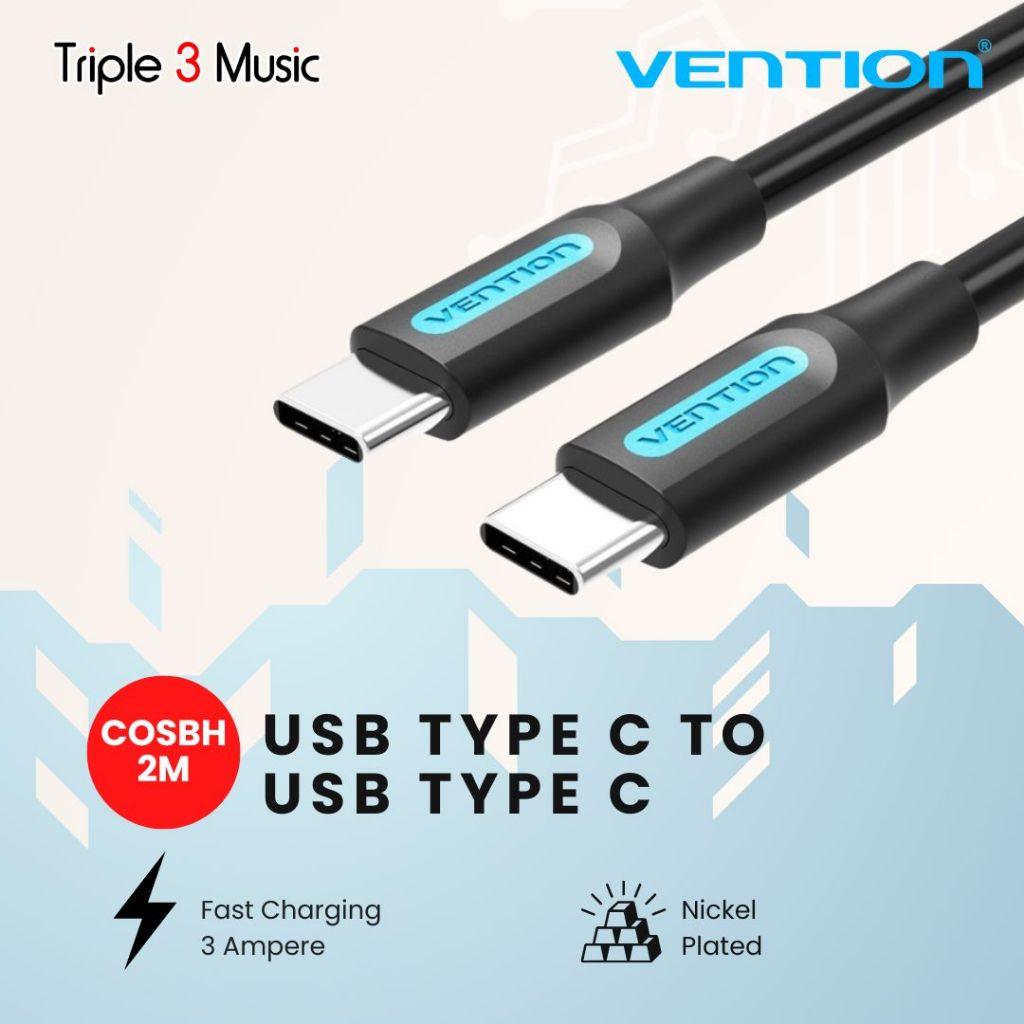 Vention COS Kabel Data USB C to usb C Fast Charging 3A Male to Male