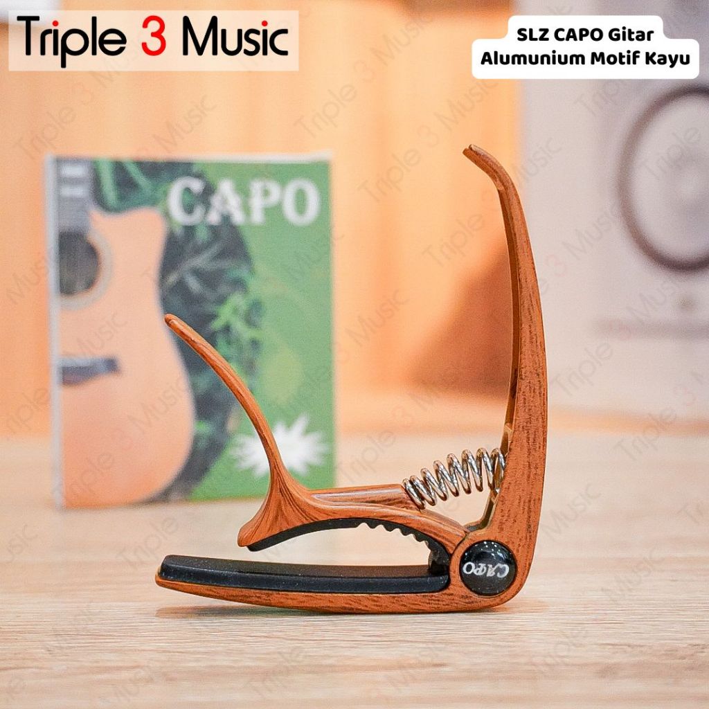 SLZ CAPO Gitar Aluminum Desain warna Kayu capo murah berkualitas