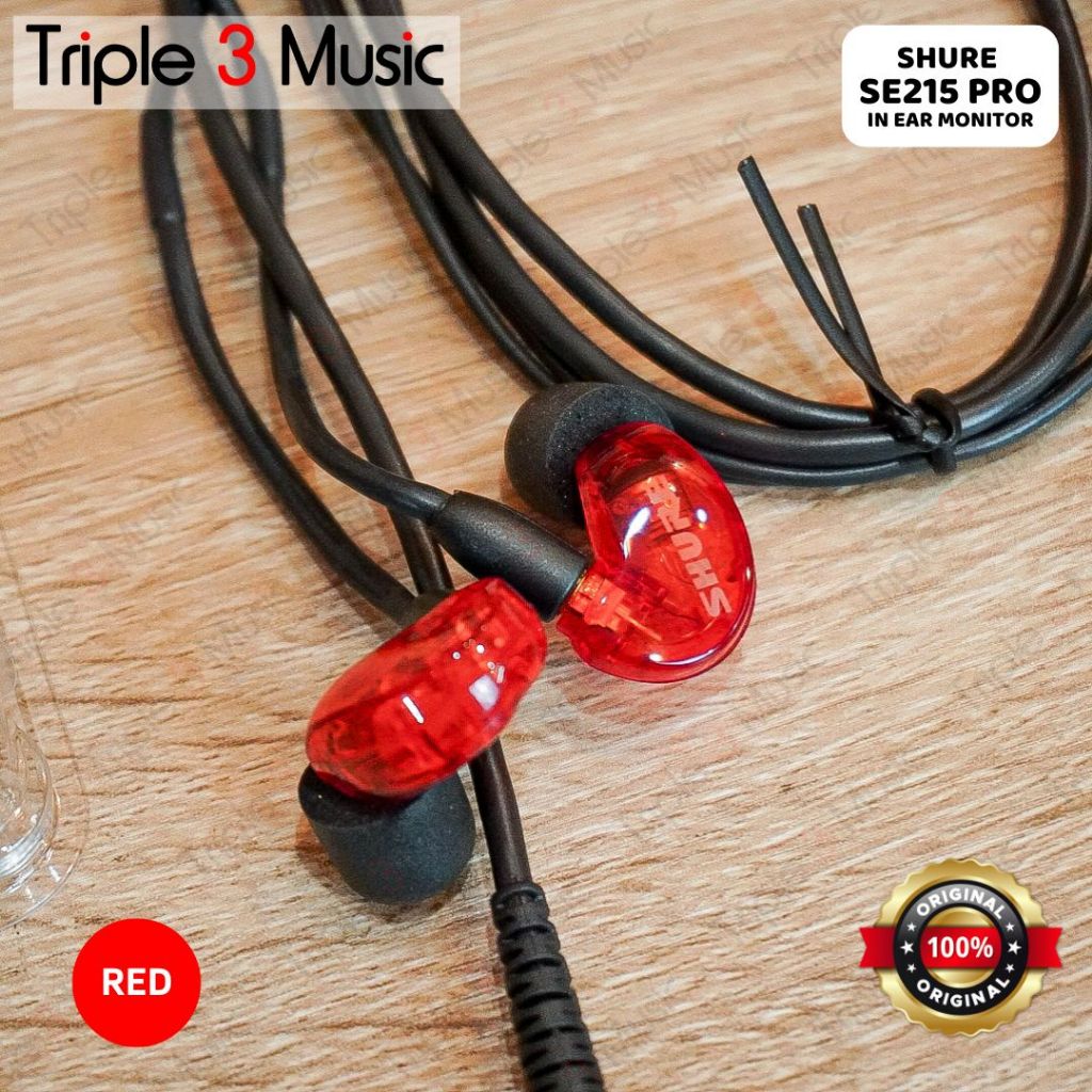 SHURE SE215 PRO RED MERAH Iem Panggung in ear monitor ORIGINAL