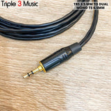 OFC JAPAN Standard Kabel Splitter panjang dual mono ts 6.5 akai ke 3.5 mm 2m