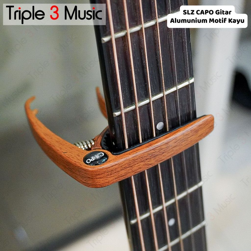 SLZ CAPO Gitar Aluminum Desain warna Kayu capo murah berkualitas