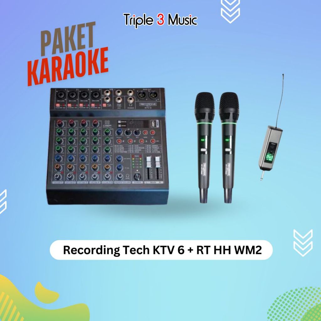 Paket Karaoke 2 orang RECORDING TECH KTV K500 ktv 6 With 2 microphone wireless