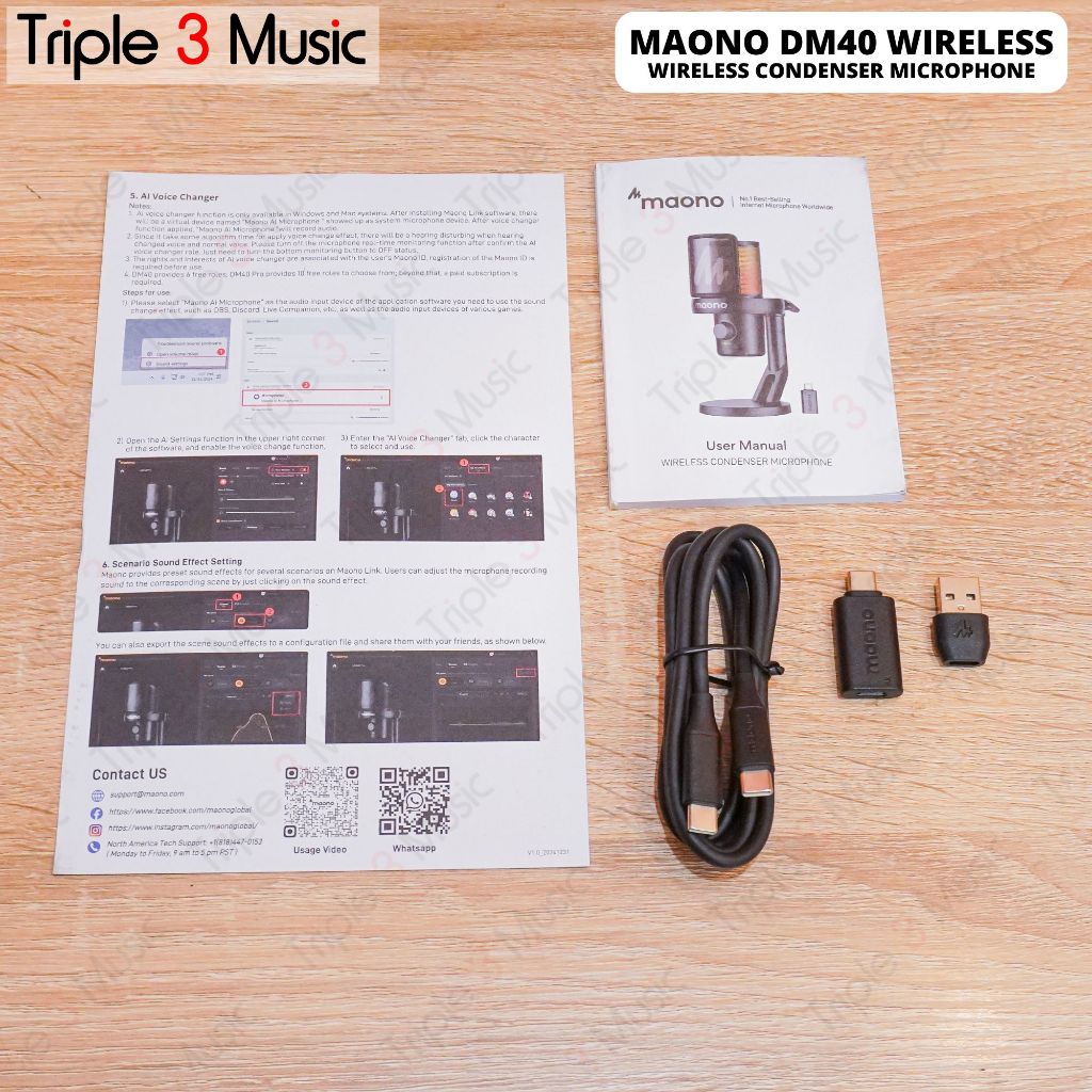 MAONO DM40 DM 40 PRO Microphone Condenser USB WIRELESS