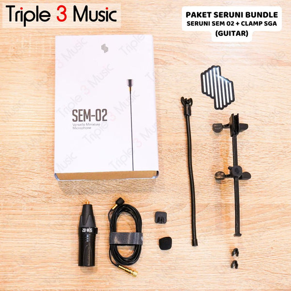 Mic Gitar Akustik wireless Seruni SEM 02 Bundle Gitar clamp SGA01