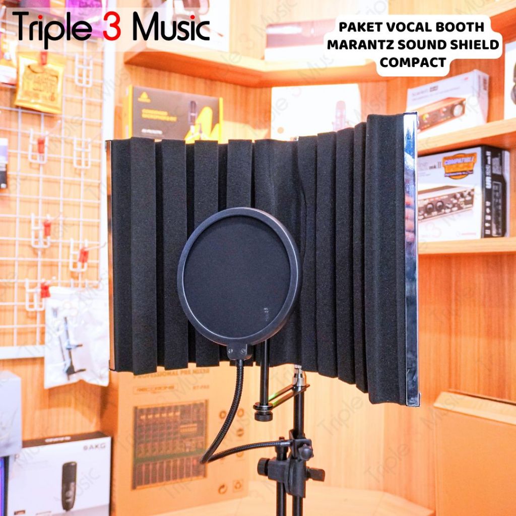 Paket Vocal booth TFF Tech B1 With Stand & Pop Filter