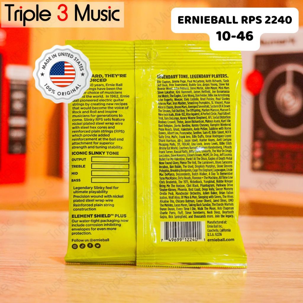Ernieball Ernie ball 2240 10-46 RPS10 ORIGINAL Senar Gitar Listrik
