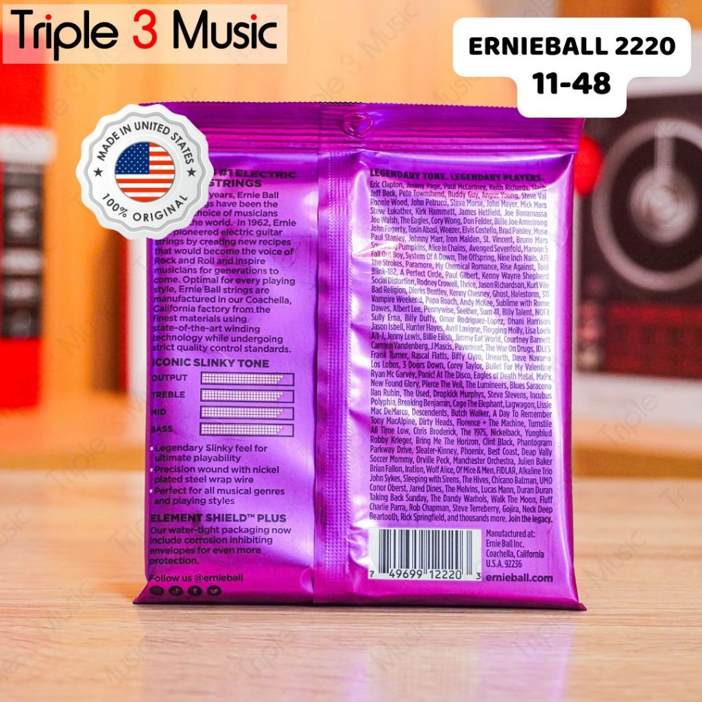 Ernieball Ernie Ball 2220 ORIGINAL RESMI 11-48 Senar Gitar Elektrik