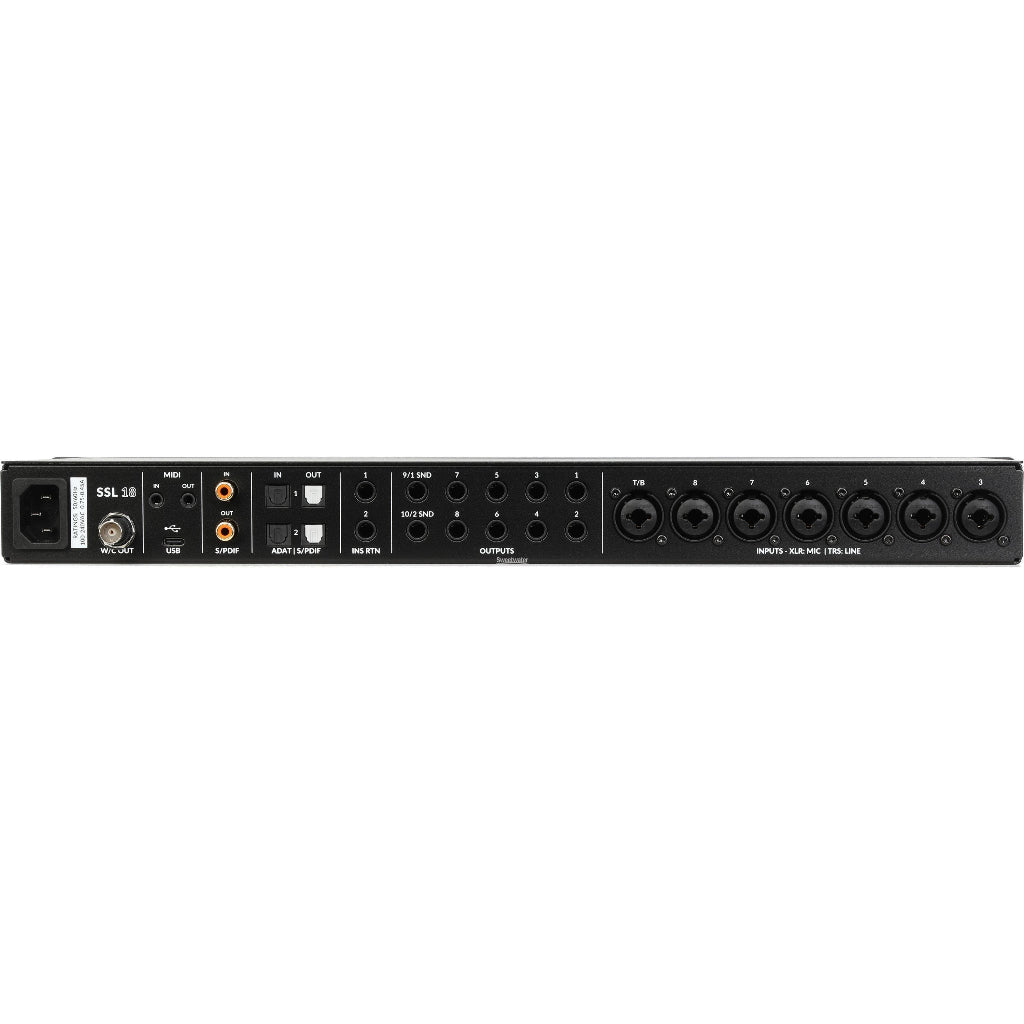 Solid State Logic SSL 18 USB 32 bit 192kHz Audio Interface Soundcard 8 In 10 Out