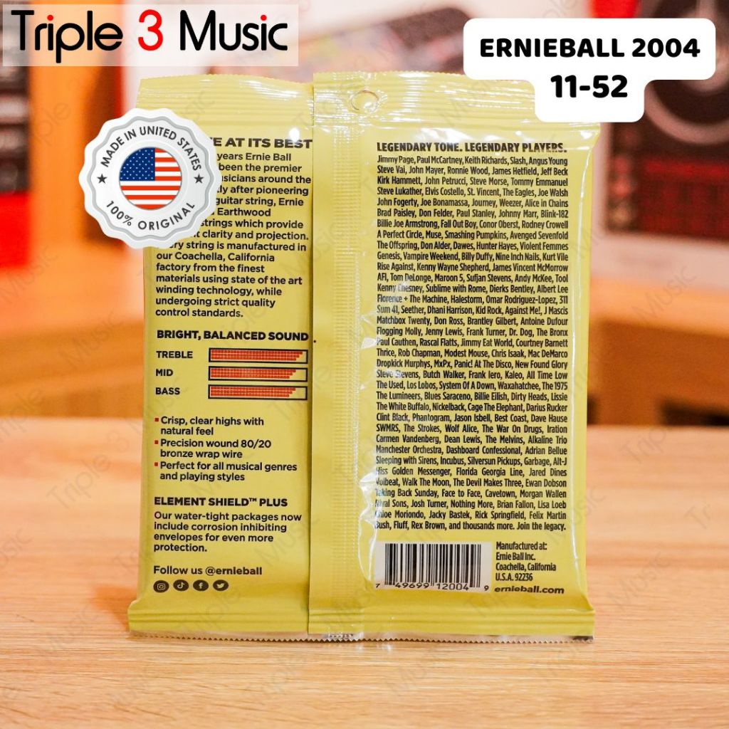 Ernieball Ernie Ball 2004 ORIGINAL 11-52 Senar Gitar Akustik