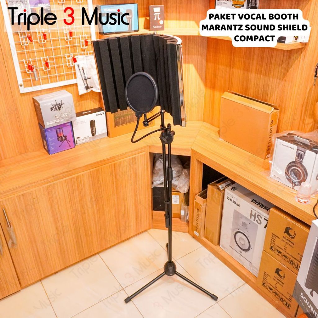 Paket Vocal booth TFF Tech B1 With Stand & Pop Filter