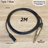 Kabel OFC Extension Perpanjangan IEM in ear monitor Headphone aux 3.5 to 6,5 Premium extension