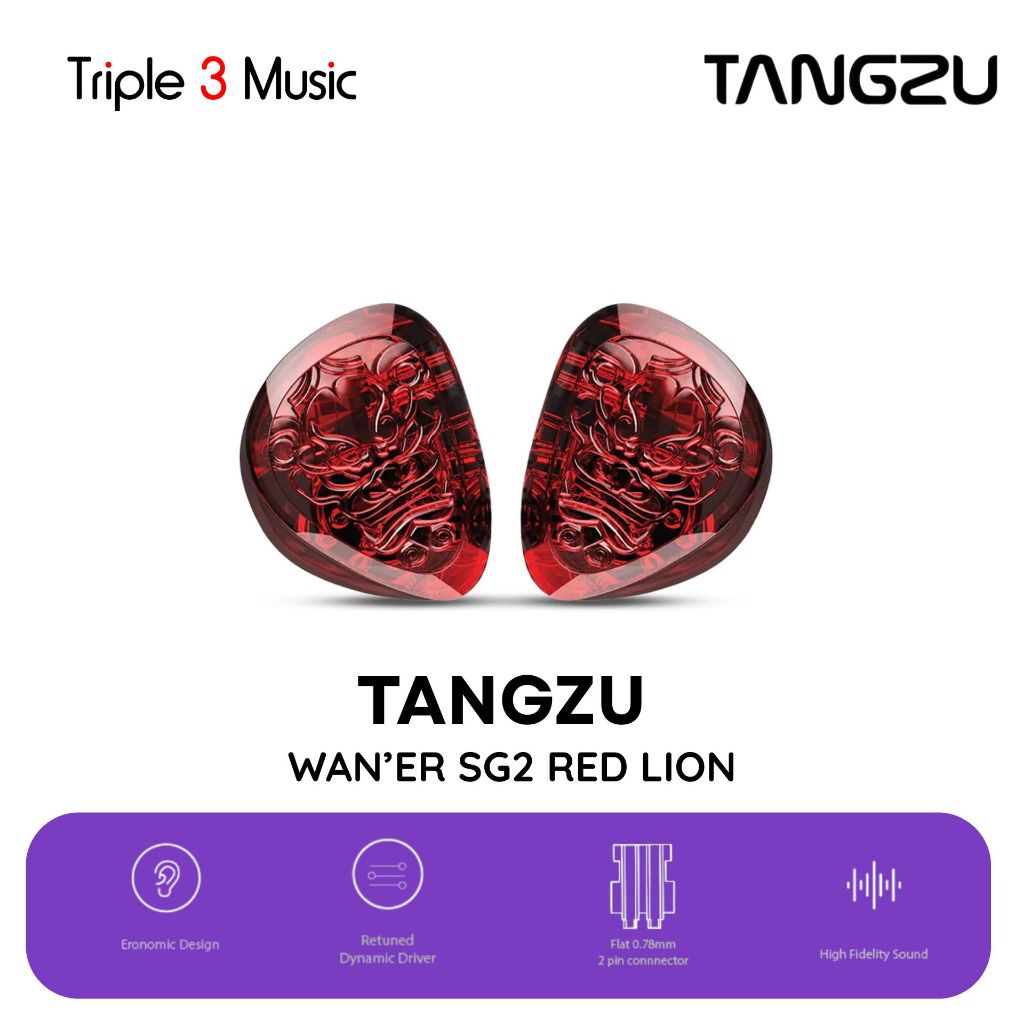Tangzu Waner 2 Red Lion 10mm Dynamic Driver In Ear Monitor