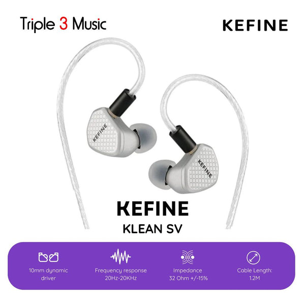 KEFINE Klean SV Silver Edition 10mm DLC Diaphragm Dynamic Driver In Ear Monitor Earphone