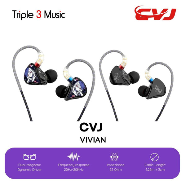 CVJ Vivian IEM 10mm Dynamic Driver In Ear Monitor Earphone With Detachable Jack Audio