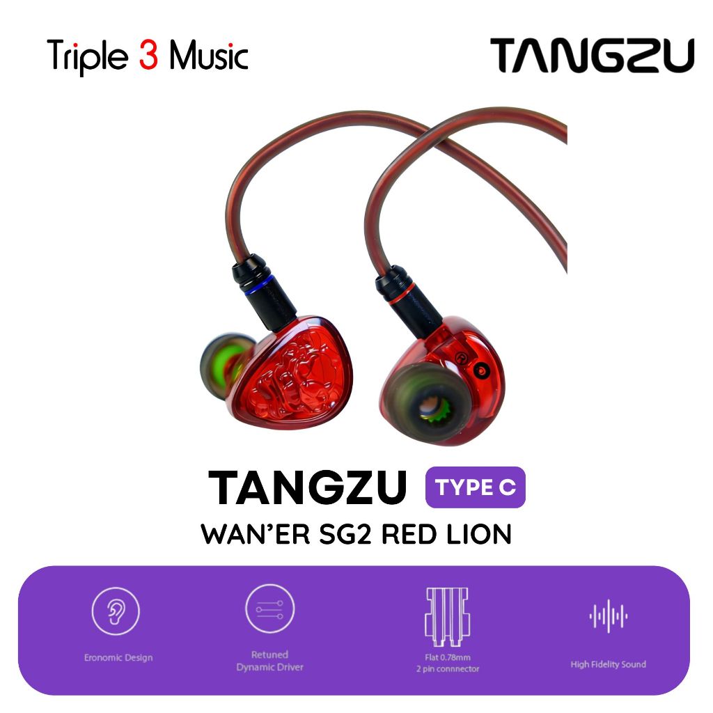 Tangzu Waner 2 Red Lion 10mm Dynamic Driver In Ear Monitor
