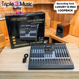 Recording Tech LUXURY 12 MK2 LOOPBACK VERSION 14 Input 3 Aux Usb Mixer audio