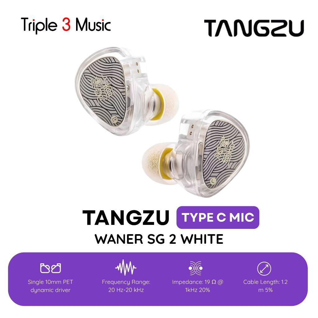 Tangzu Waner 2 / Waner S.G 2 White Putih In Ear Monitor IEM