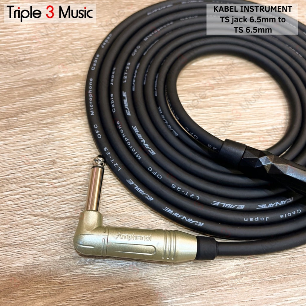 Kabel Instrument jack gitar TS to TS L 3m OFC Japan Standard L2T2S