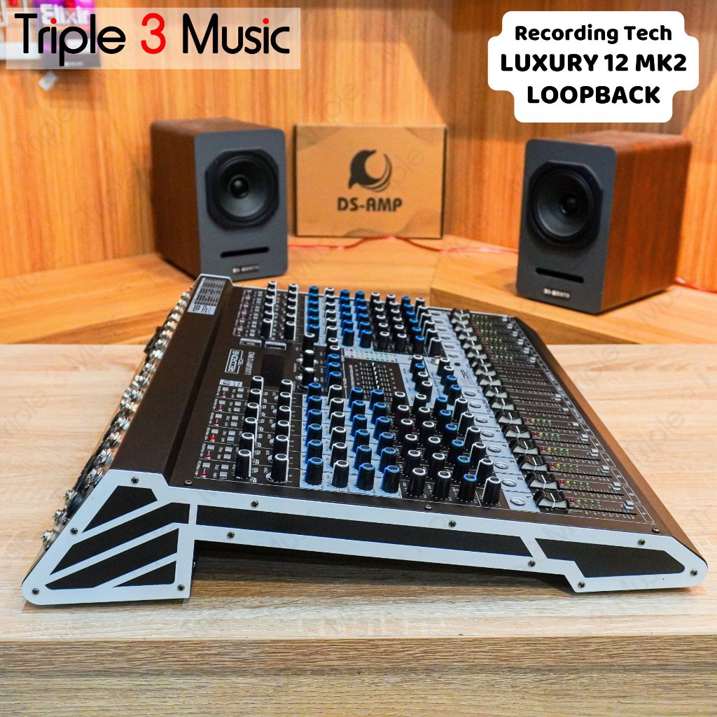 Recording Tech LUXURY 12 MK2 LOOPBACK VERSION 14 Input 3 Aux Usb Mixer audio