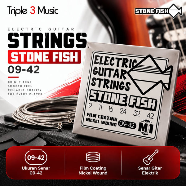 Stone Fish M1 Electric PVD Film Coating Guitar String - Senar Gitar Elektrik Stonefish 09-42