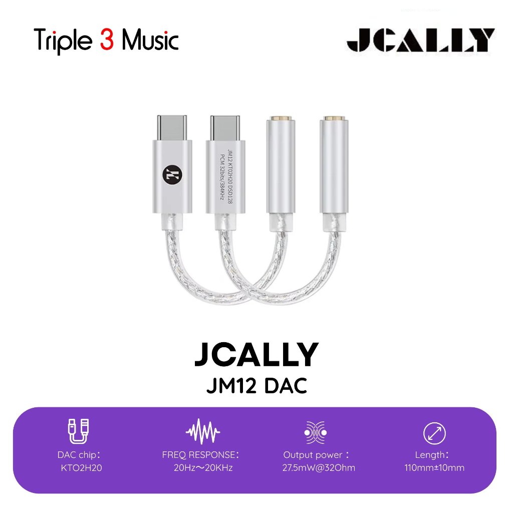 JCALLY JM12 KTO2H20 Portable Dongle Adapter USB DAC / AMP