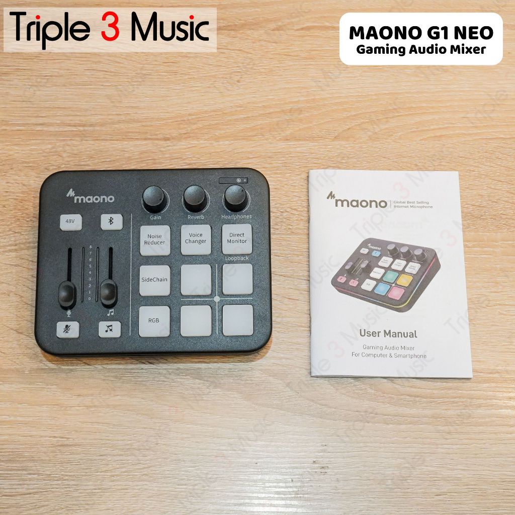 MAONO G1 NEO Gaming Audio Interface RGB 48V Phantom Power for Live Streaming Content Create Gaming