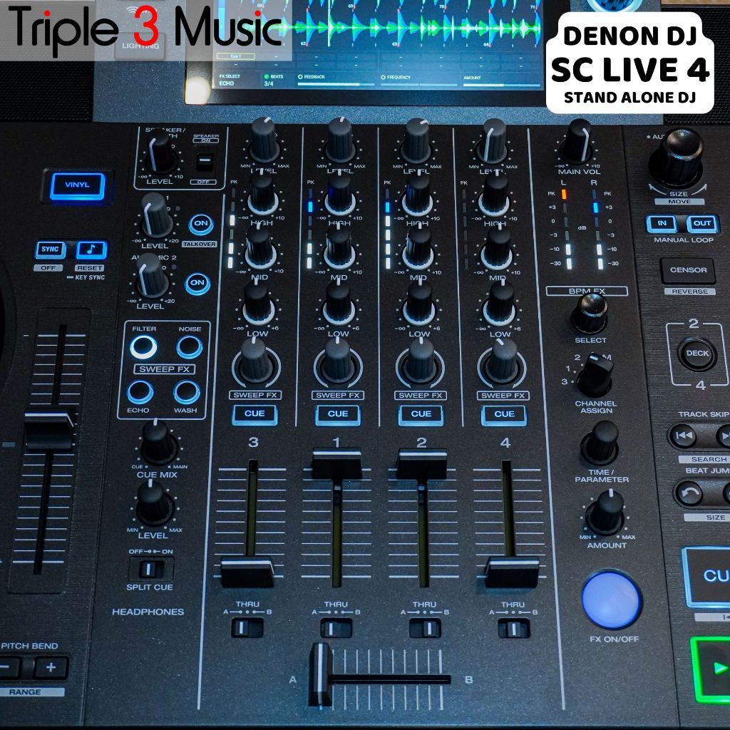 Denon DJ SC Live 4 | Alat DJ Standalone Flashdisk USB Serato Rekordbox mixer controller Dj
