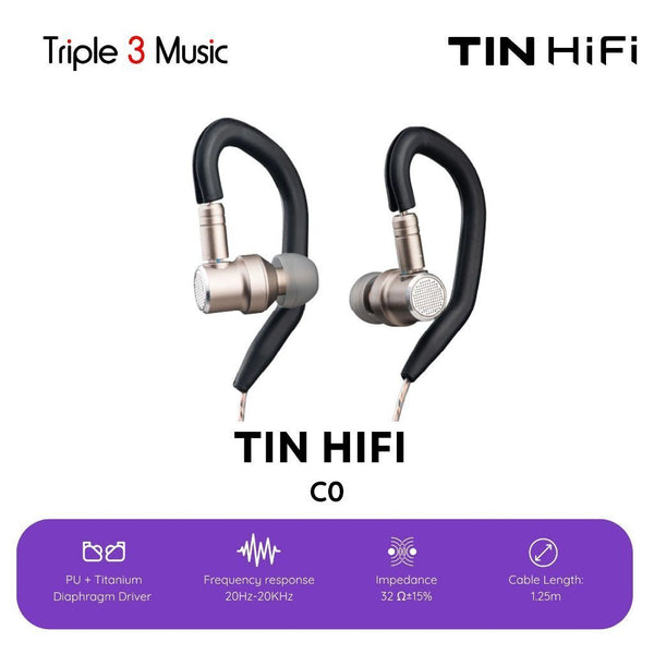 TIN HiFi C0 PU + Titanium Diaphragm Driver In Ear Monitor Earphone