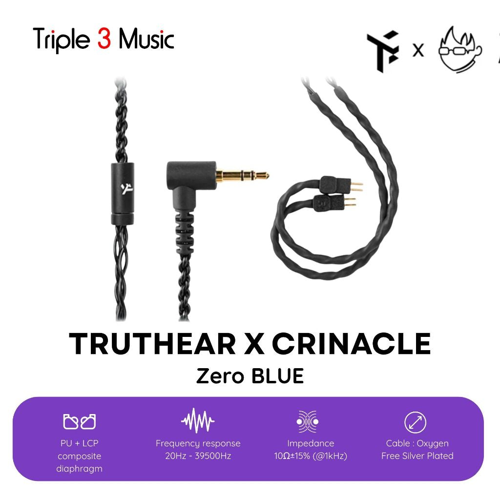 TruthEar zero blue x Crinacle Zero Dual Dynamic Driver In Ear Monitor Earphone