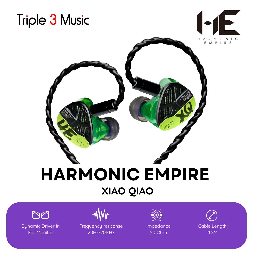 Tangzu Harmonic Empire Xiao Qiao / XiaoQiao Rock Green Edition Dynamic Driver In Ear Monitor Earphone - 3.5mm